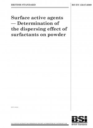Surface active agents - Determination of the dispersing effect of surfactants on powder