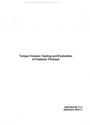 TORQUE-TENSION TESTING AND EVALUATION OF FASTENER FINISHES