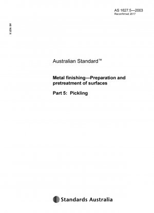 Metal finishing - Preparation and pretreatment of surfaces - Pickling