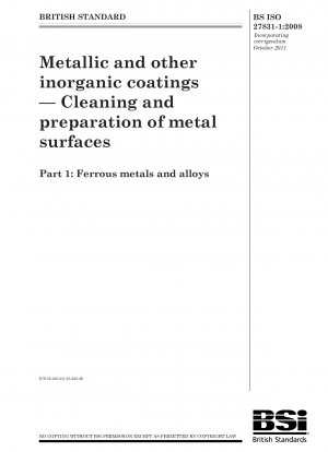 Metallic and other inorganic coatings — Cleaning and preparation of metal surfaces Part 1 : Ferrous metals and alloys