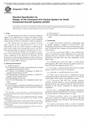 Standard Specification for Design of the Command and Control System for Small Unmanned Aircraft Systems (sUAS)