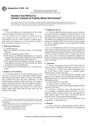 Standard Test Method for Cement Content of Freshly Mixed Soil-Cement