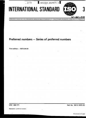 Preferred numbers; Series of preferred numbers