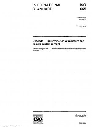 Oilseeds - Determination of moisture and volatile matter content