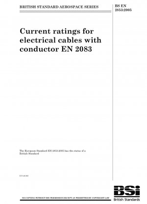 Current ratings for electrical cables with conductor EN 2083 