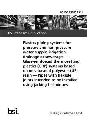 Plastics piping systems for pressure and non-pressure water supply, irrigation, drainage or sewerage. Glass-reinforced thermosetting plastics (GRP) systems based on unsaturated polyester (UP) resin. Pipes with flexible joints intended to be installed usin