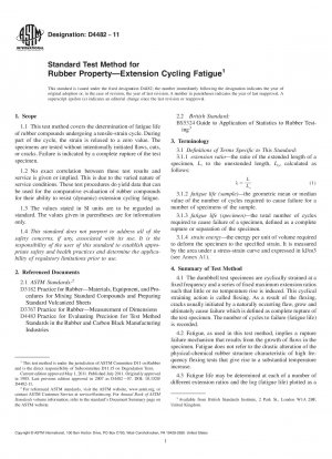 Test Method for  Rubber Property<char: emdash>Extension Cycling Fatigue