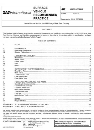 Users Manual for the Hybrid III Large Male Test Dummy
