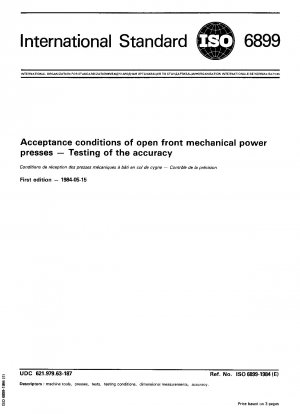 Acceptance conditions of open front mechanical power presses; Testing of the accuracy