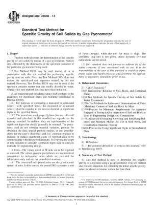 Standard Test Method for  Specific Gravity of Soil Solids by Gas Pycnometer