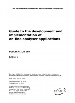 Guide to the development and implementation of on-line analyser applications (Edition 1)