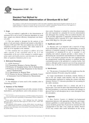 Standard Test Method for Radiochemical Determination of Strontium-90 in Soil
