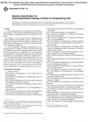 Standard Test Method for Electrodeposited Coatings of Silver for Engineering Use