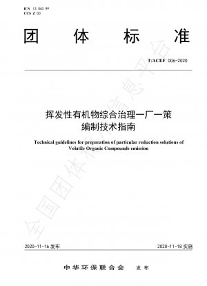 Technical guidelines for preparation of particular reduction solutions of Volatile Organic Compounds emission