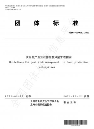 Guidelines for Pest Risk Management  in food production enterprises