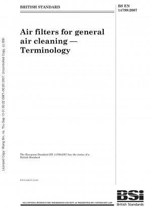 Air filters for general air cleaning - Terminology