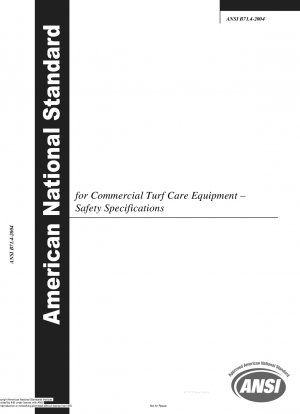 Commercial Turf Care Equipment – Safety Specifications