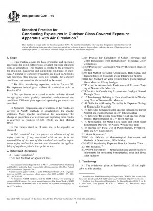Standard Practice for  Conducting Exposures in Outdoor Glass-Covered Exposure Apparatus  with Air Circulation