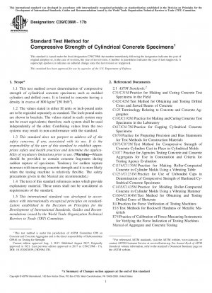 Standard Test Method for  Compressive Strength of Cylindrical Concrete Specimens