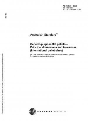 General-purpose flat pallets - Principal dimensions and tolerances (International pallet sizes)