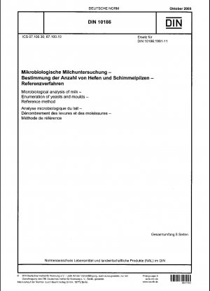 Microbiological analysis of milk - Enumeration of yeasts and moulds - Reference method