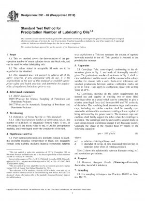 Standard Test Method for  Precipitation Number of Lubricating Oils