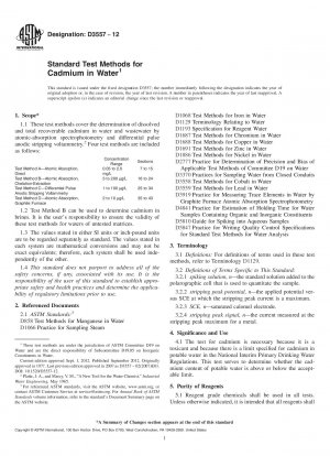 Standard Test Methods for  Cadmium in Water