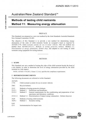 Test methods for child restraints measuring energy attenuation