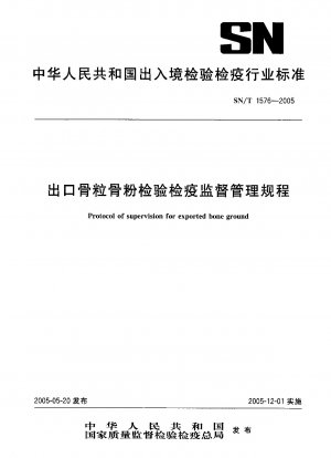 Protocol of supervision for exported bone ground