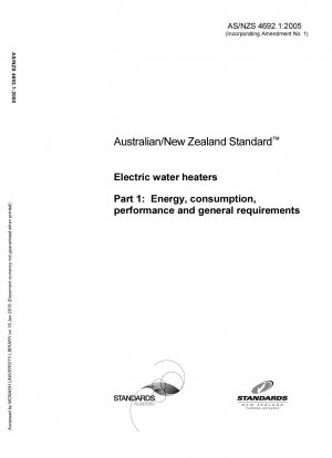 Electric water heaters - Energy consumption, performance and general requirements