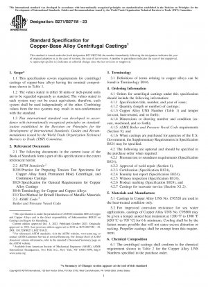 Standard Specification for Copper-Base Alloy Centrifugal Castings (Standard + Redline PDF Bundle)