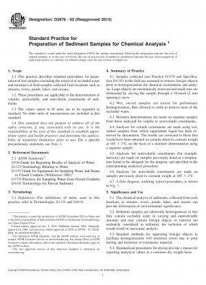 Standard Practice for  Preparation of Sediment Samples for Chemical Analysis
