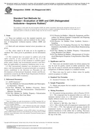 Standard Test Methods for Rubber—Evaluation of BIIR and CIIR (Halogenated Isobutene—Isoprene Rubber)