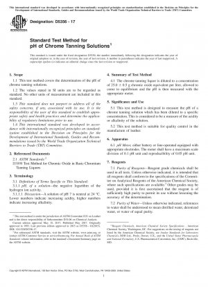 Standard Test Method for pH of Chrome Tanning Solutions