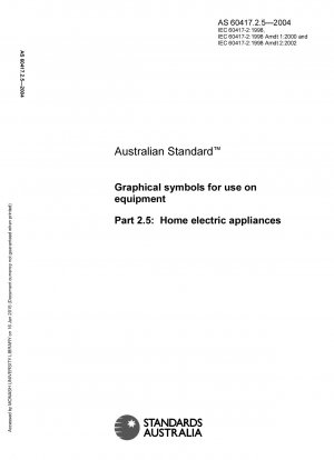 Graphical symbols for use on equipment - Home electric appliances