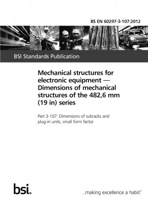 Mechanical structures for electronic equipment. Dimensions of mechanical structures of the 482,6 mm (19 in) series. Dimensions of subracks and plug-in units, small form factor