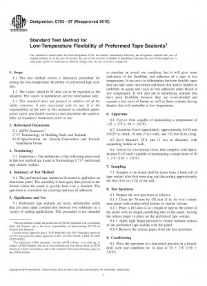 Standard Test Method for  Low-Temperature Flexibility of Preformed Tape Sealants
