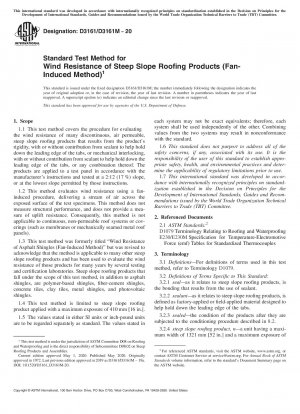 Standard Test Method for Wind Resistance of Steep Slope Roofing Products (Fan-Induced Method)