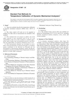 Standard Test Methods for Temperature Calibration of Dynamic Mechanical Analyzers