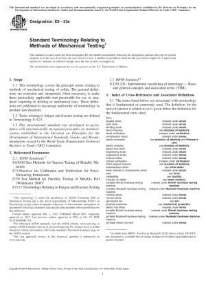 Standard Terminology Relating to Methods of Mechanical Testing