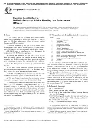Standard Specification for Ballistic-Resistant Shields Used by Law Enforcement Officers