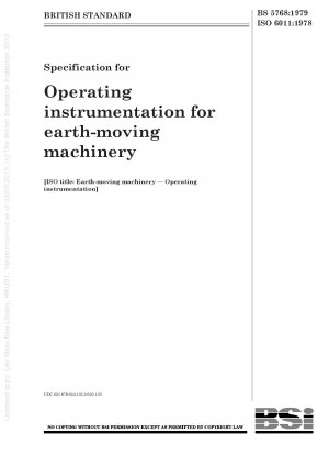 Earth-moving machinery — Operating instrumentation