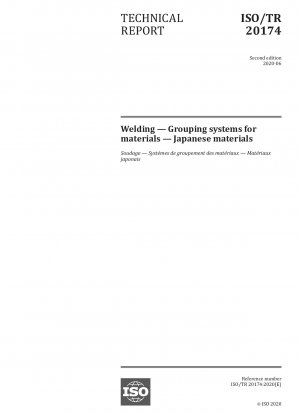 Welding — Grouping systems for materials — Japanese materials
