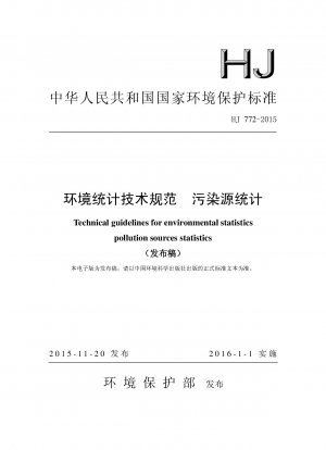 Technical guidelines for environmental statistics pollution sources statistics