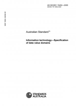 Information technology - Specification of data value domains