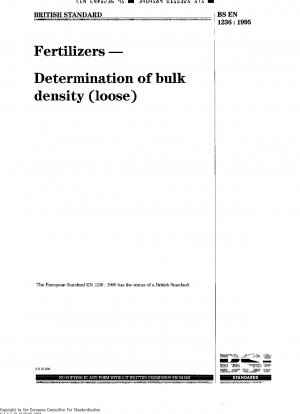 Fertilizers - Determination of bulk density (loose) (ISO 3944:1992 modified)