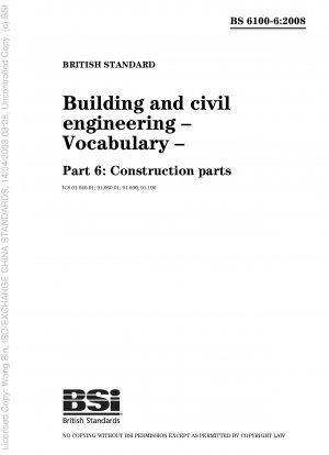 Building and civil engineering - Vocabulary - Construction parts