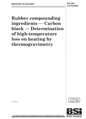 Rubber compounding ingredients - Carbon black - Determination of high-temperature loss on heating by thermogravimetry