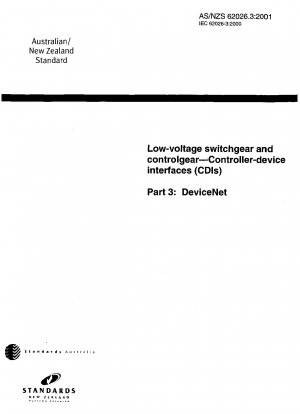 Low-voltage switchgear and controlgear - Controller-device interfaces (CDIs) - DeviceNet