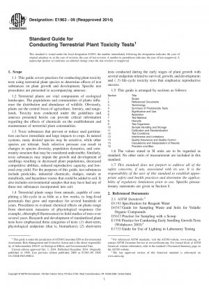 Standard Guide for  Conducting Terrestrial Plant Toxicity Tests